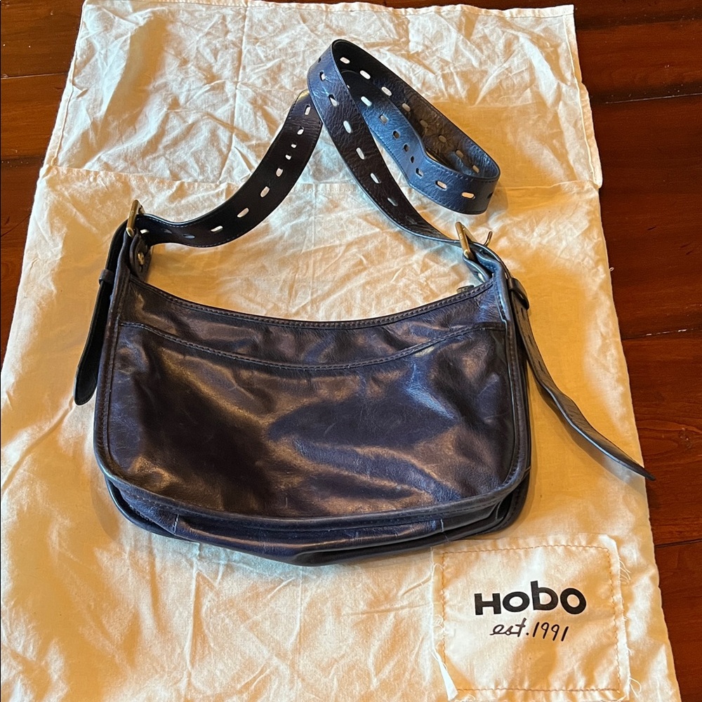 HOBO Navy Leather Crossbody Bag